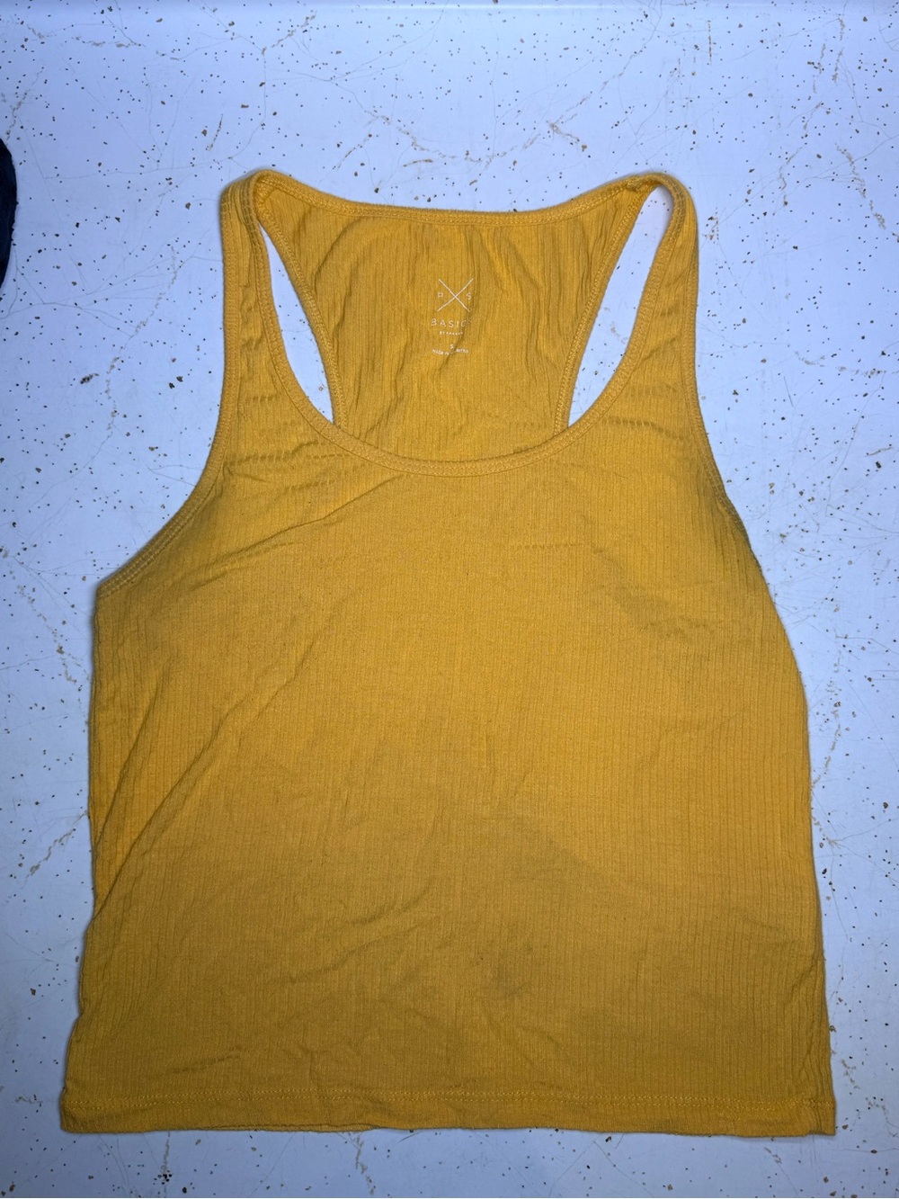 PacSun Ribbed Racerback Tank Top - Mustard Yellow